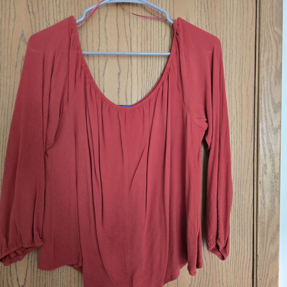 Blue Rain Deep Red Blouse